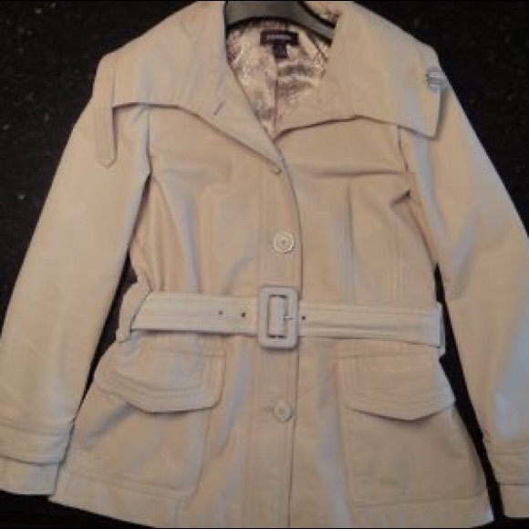 DANIER (M) Leather - Ecru/Beige Short Trench Coat - Picture 1 of 4